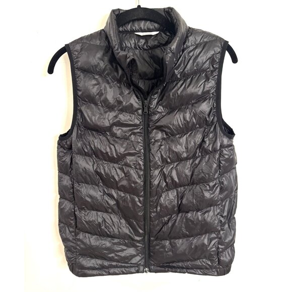ANNIL Black Zip Front Down Filled Puffer Vest with Pockets - Picture 1 of 6